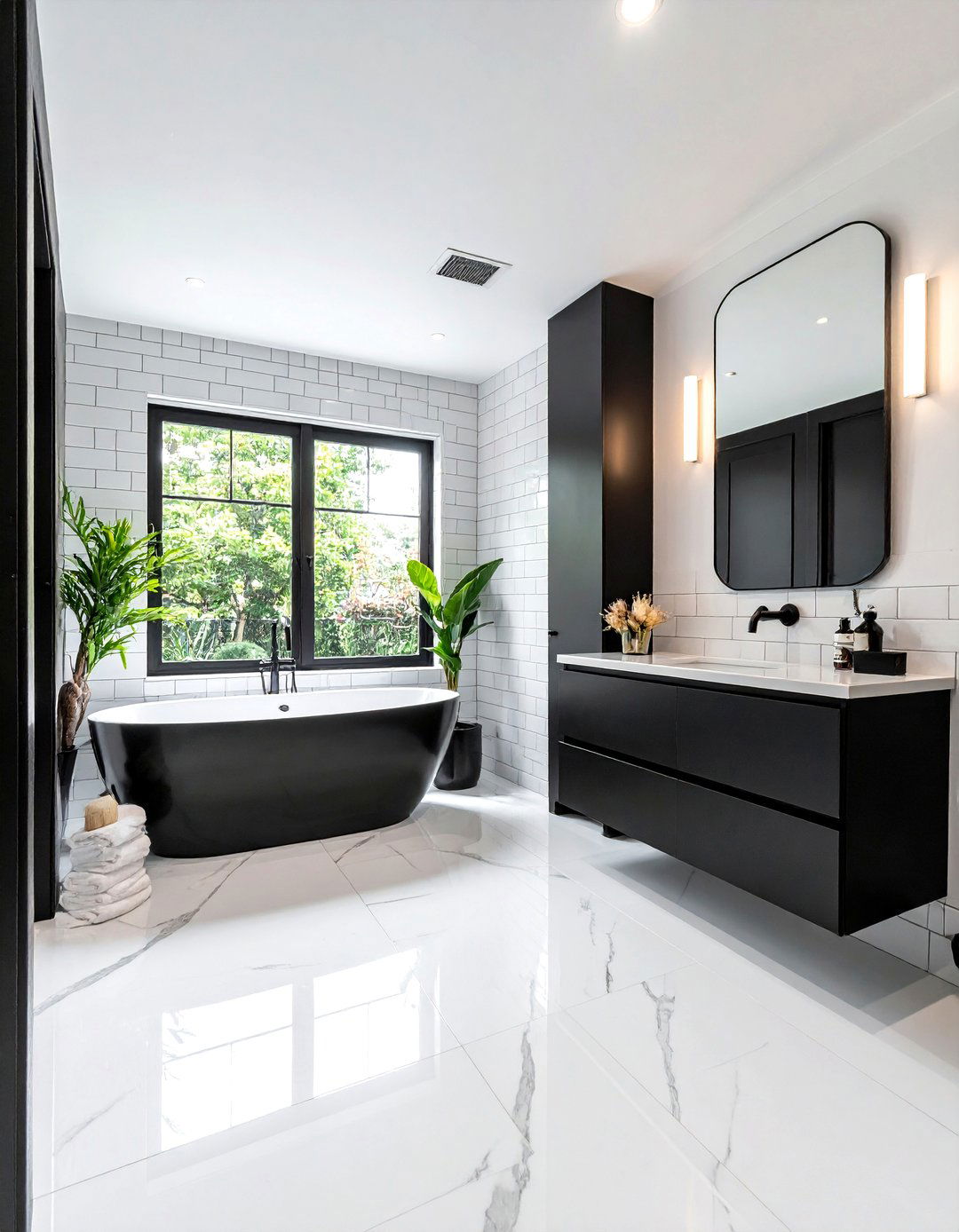 Black and white bathroom - 30 two-tone bathroom ideas