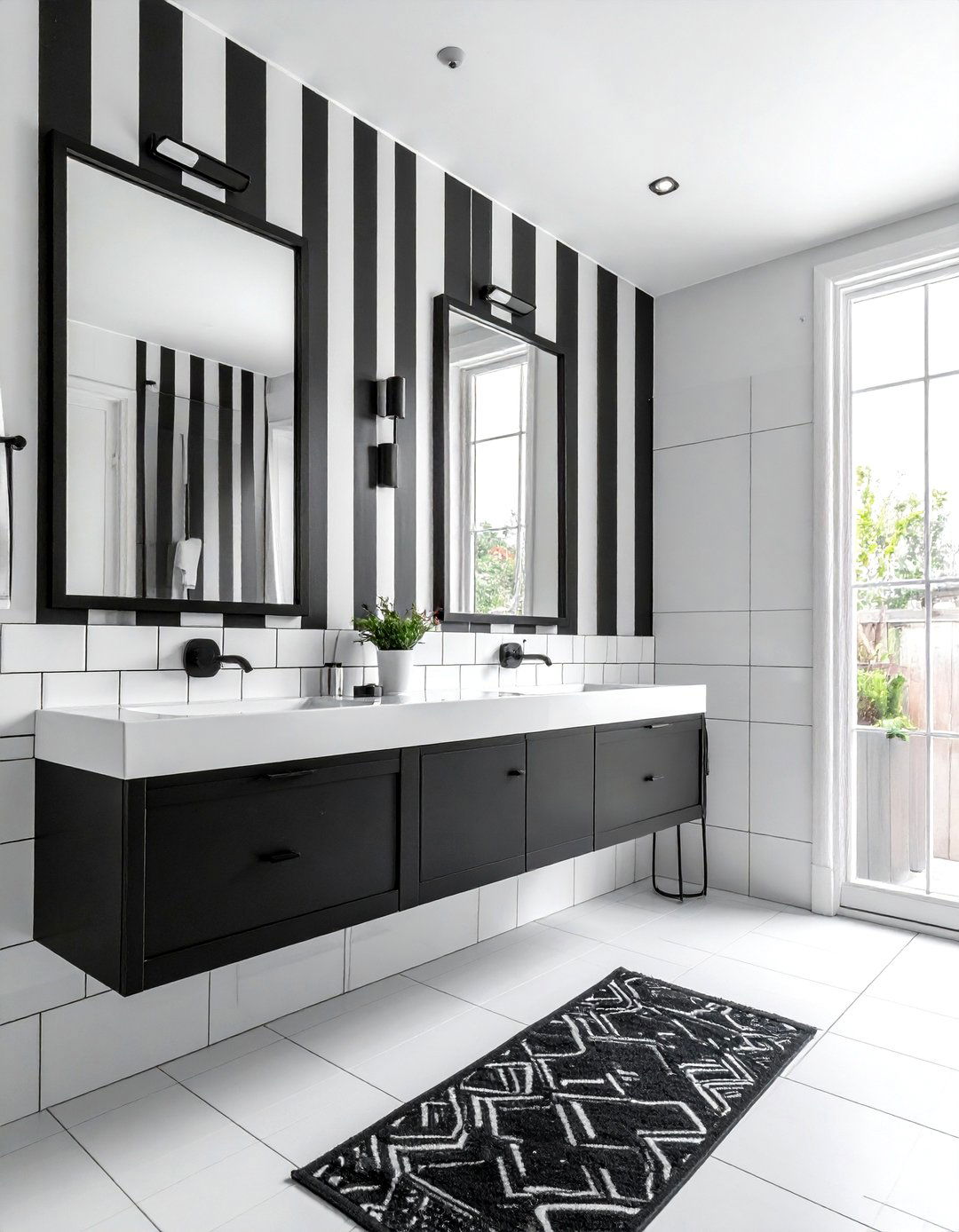Black and white bathroom wallpaper - 30 bathroom wallpaper ideas