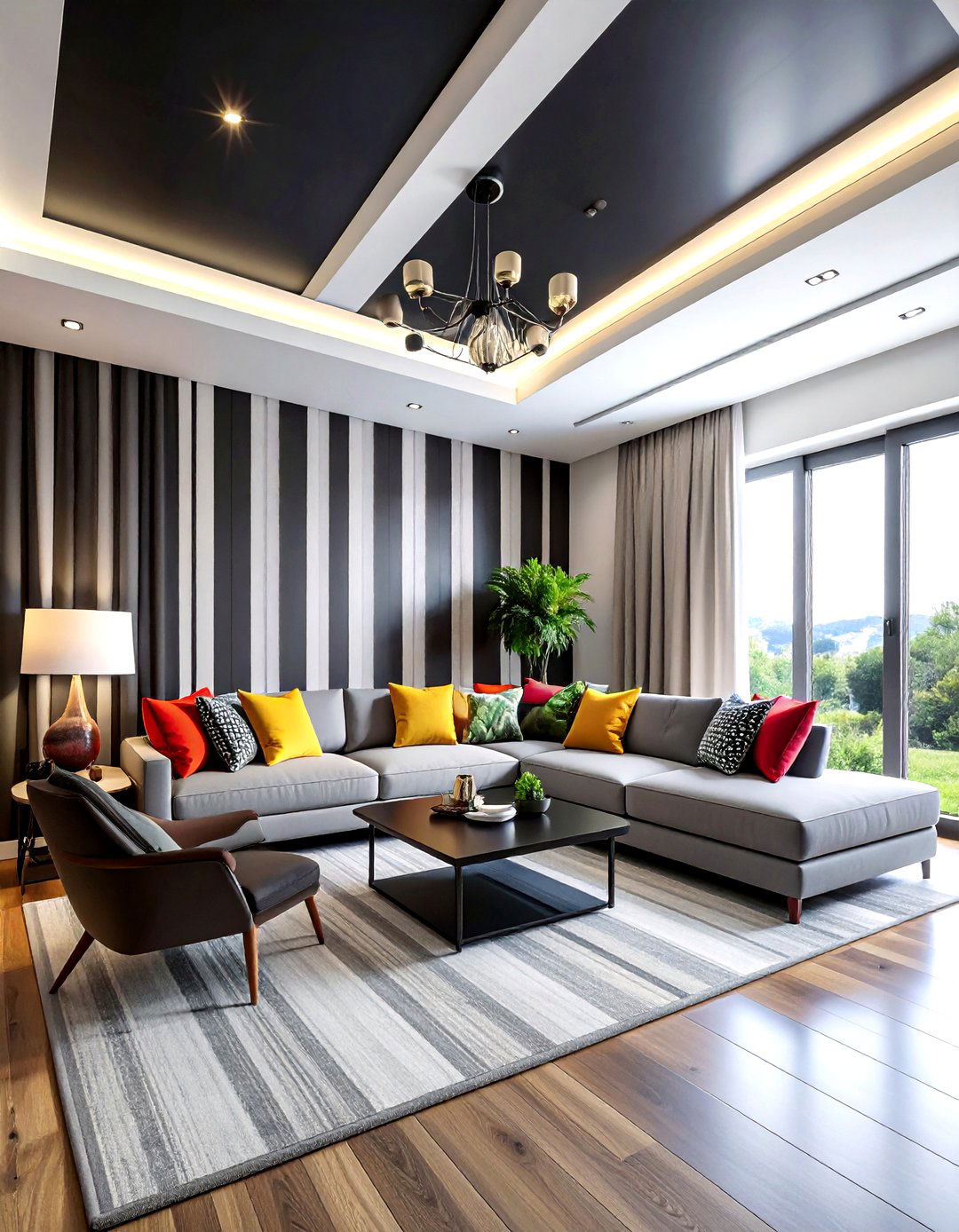 Black and white ceiling wallpaper - 30 living room ceiling wallpapers