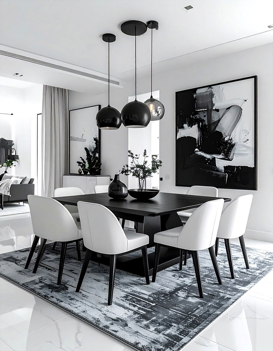 Black and white dining room - 30 cozy dining room settings