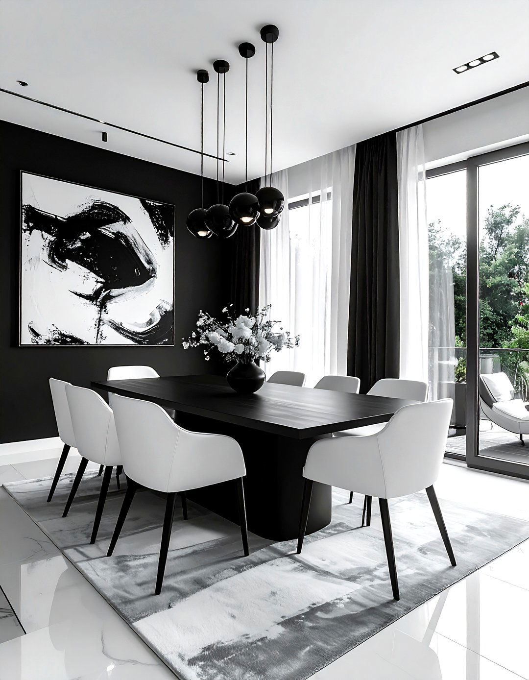 Black and white dining room - 30 inexpensive dining room ideas