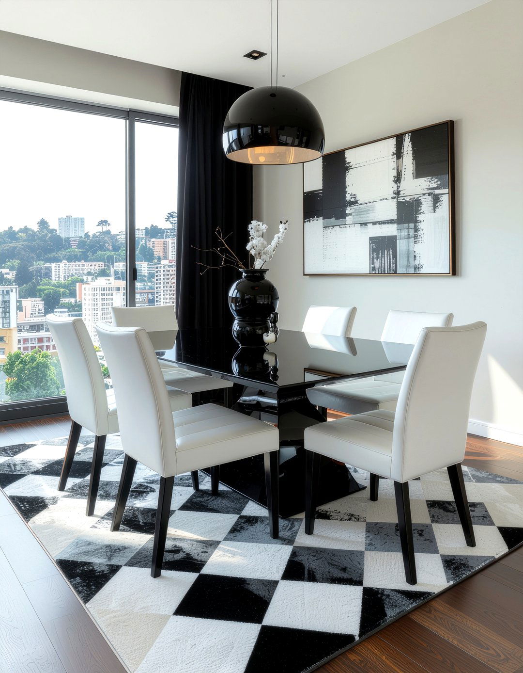 Black and white dining room - 30 penthouse dining room ideas