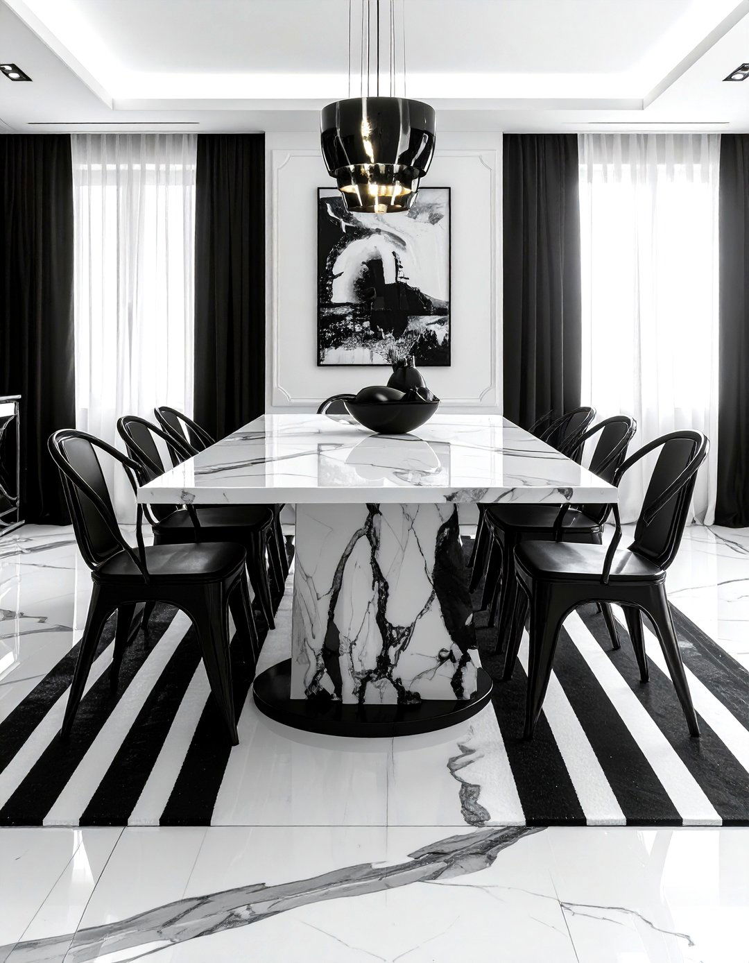 Black and white dining room - 30 welcoming dining room ideas