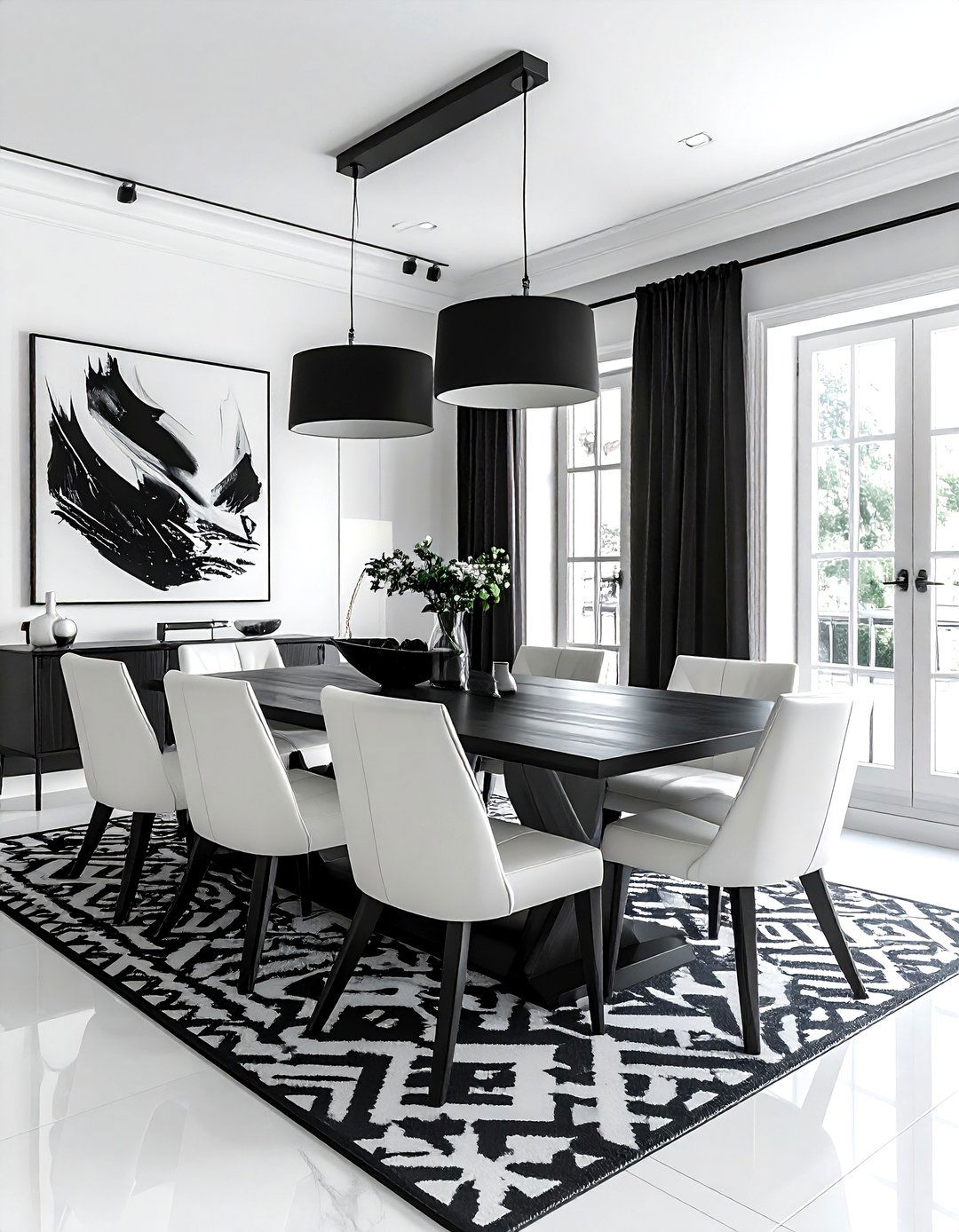 Black and white dining room - 30 Chicago dining room ideas