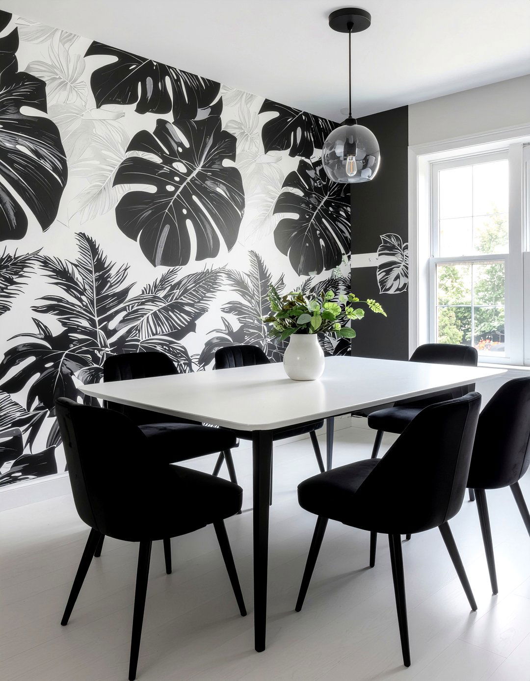 Black and white dining room wallpaper - 30 dining room wallpaper accent ideas