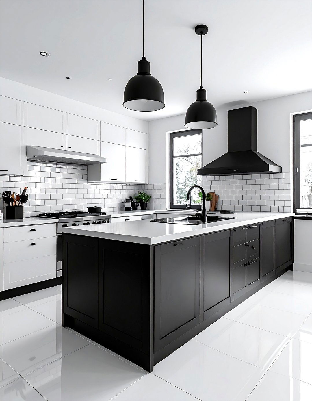 Black and white kitchen - 30 cozy kitchen settings