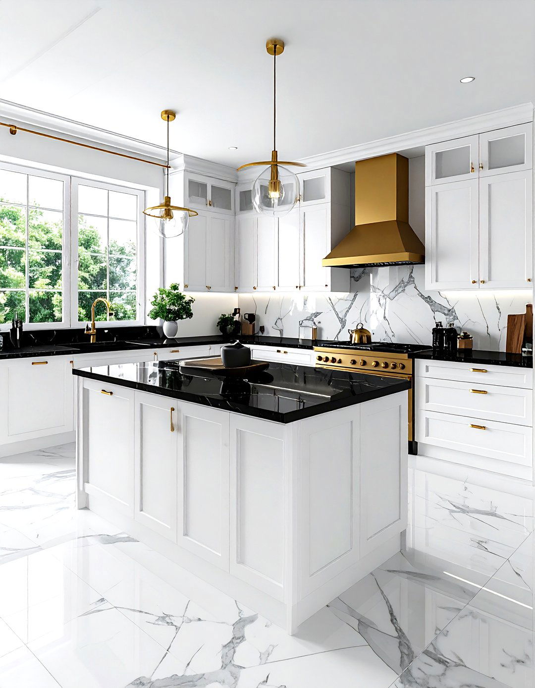 Black and white kitchen - 30 Hollywood regency kitchen ideas