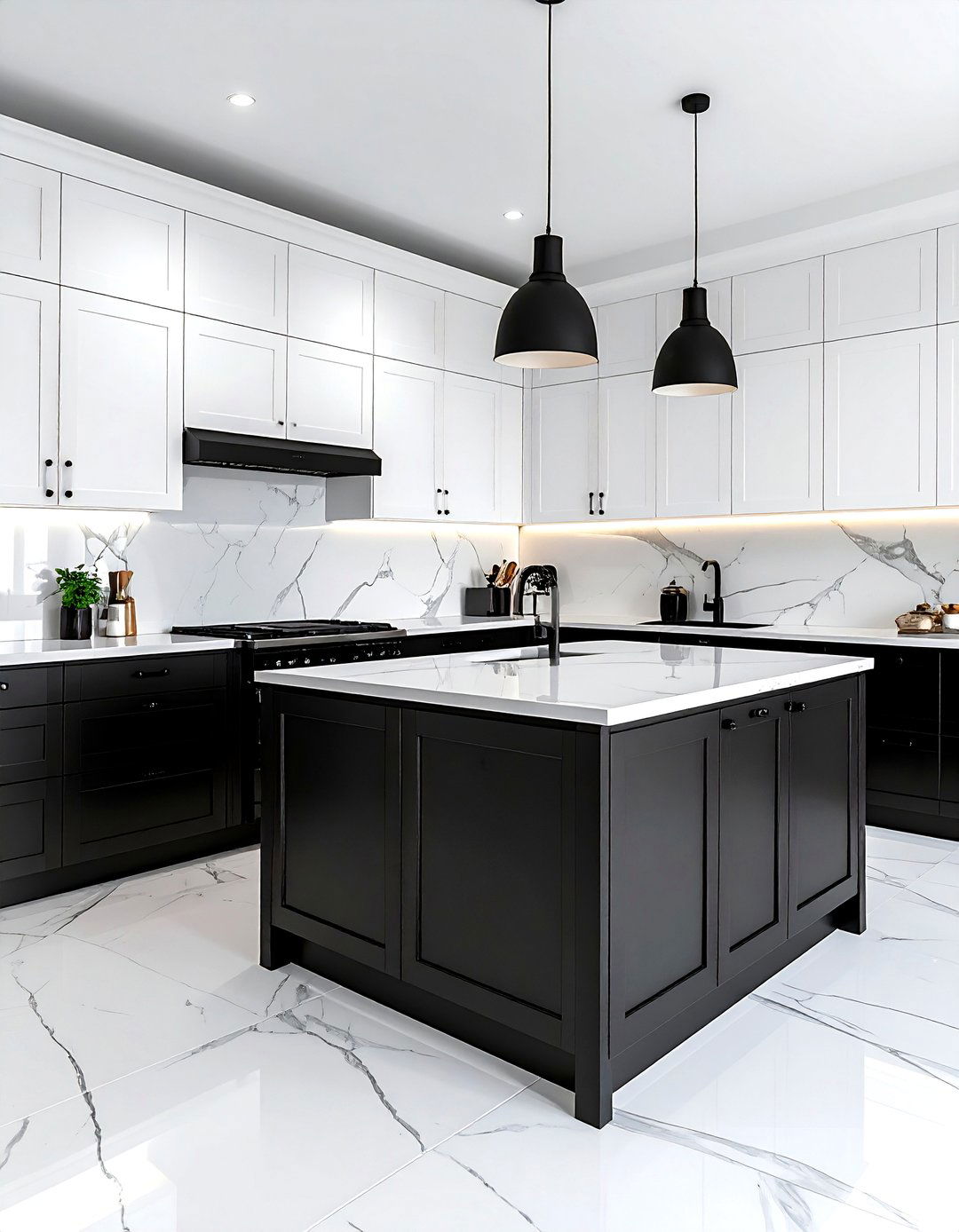 Black and white kitchen cabinets - 30 two-tone kitchen cabinet ideas