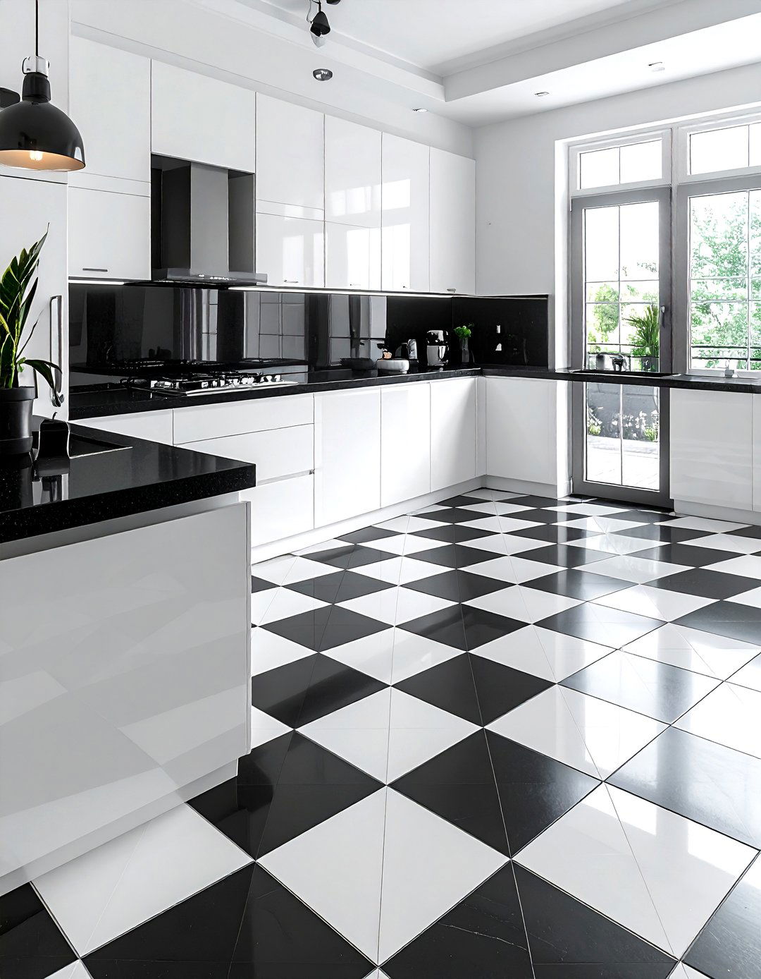 Black and white kitchen tile floor - 30 ceramic tile floor kitchen ideas