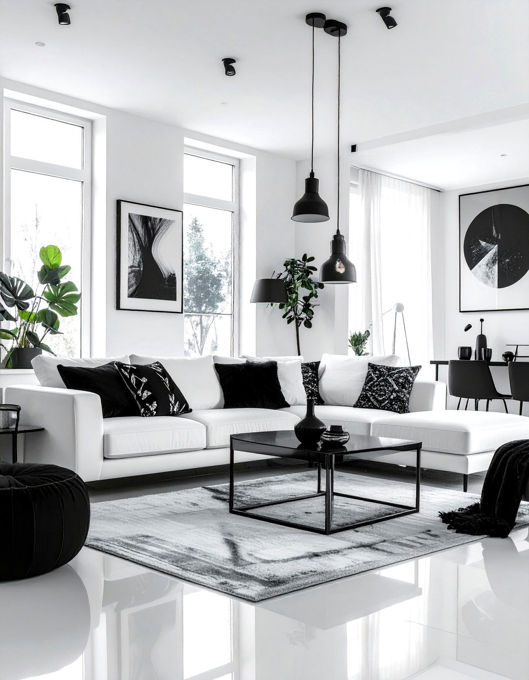 Black and white living room - 30 white living room ideas