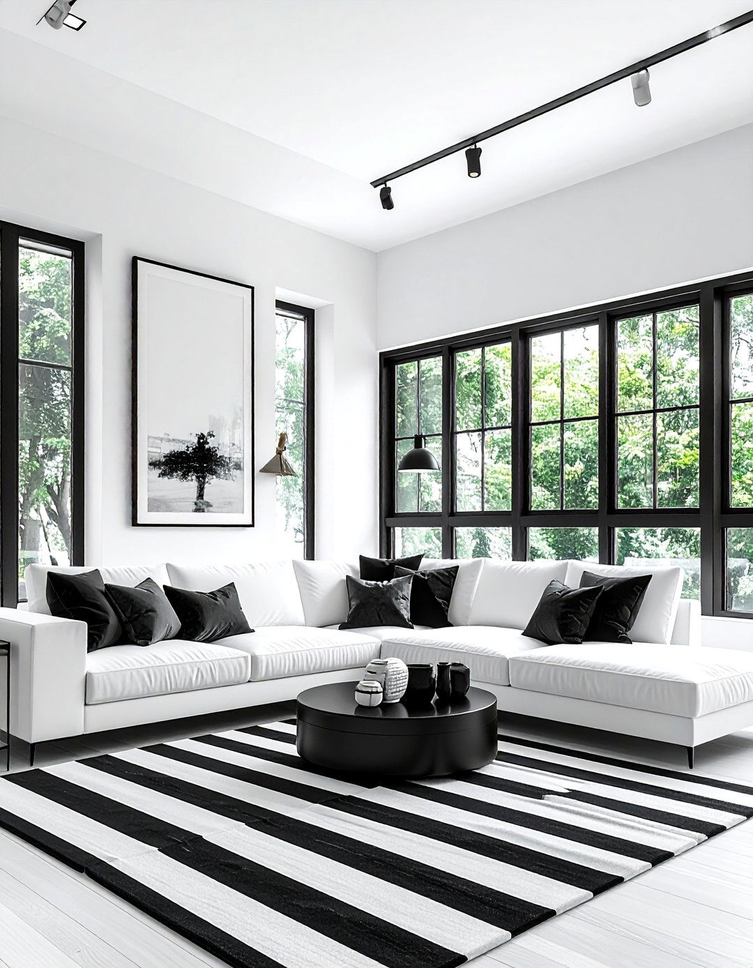 Black and white living room - 30 black living room decor ideas