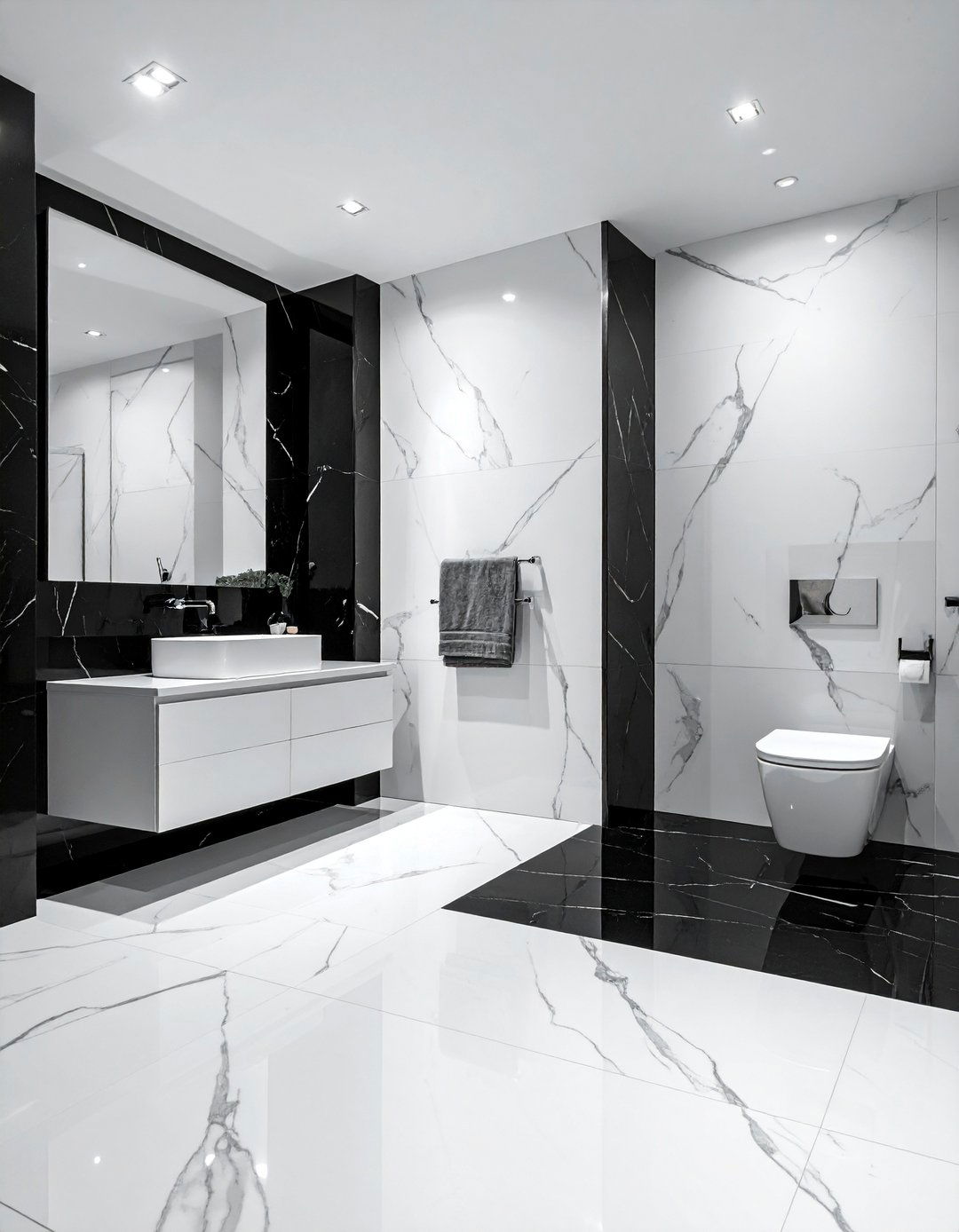 Black and white marble bathroom - 30 white marble bathroom ideas