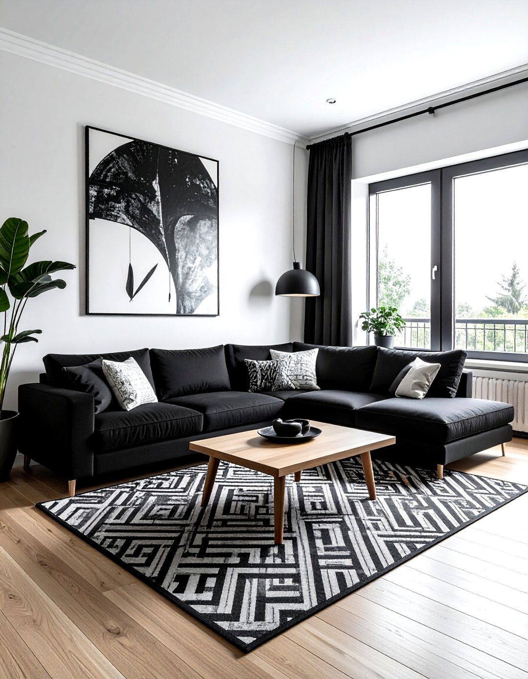 Black and white minimalist living room - 30 modern black living room ideas
