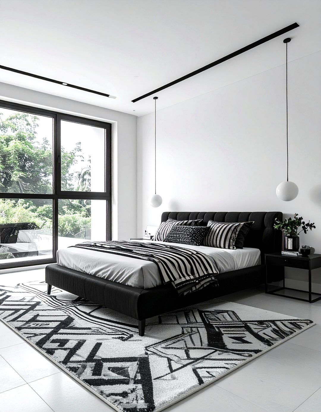 Black and white modern bedroom - 30 black bedroom decor ideas