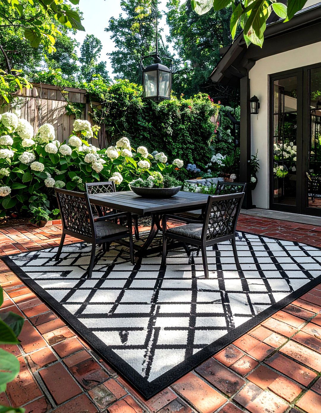 Black and white outdoor rug - 30 outdoor rug ideas