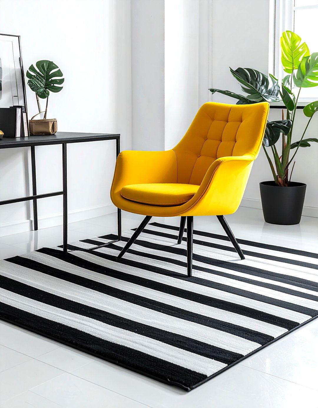 Black and white striped rug - 30 patterned rug ideas