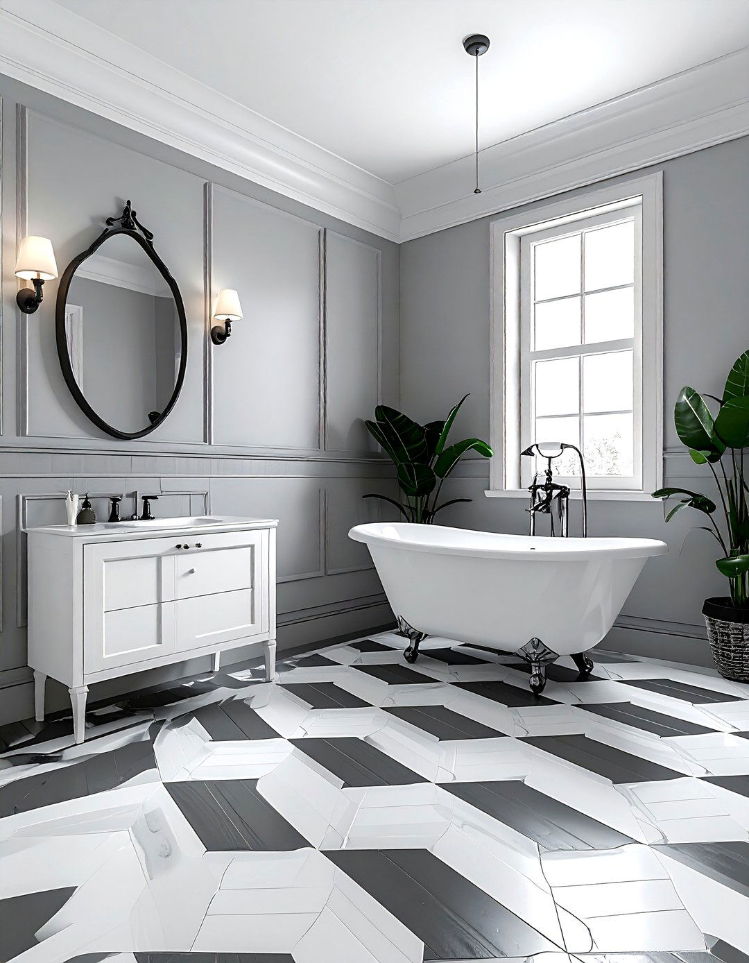 Black and white tile bathroom - 30 vintage bathroom ideas