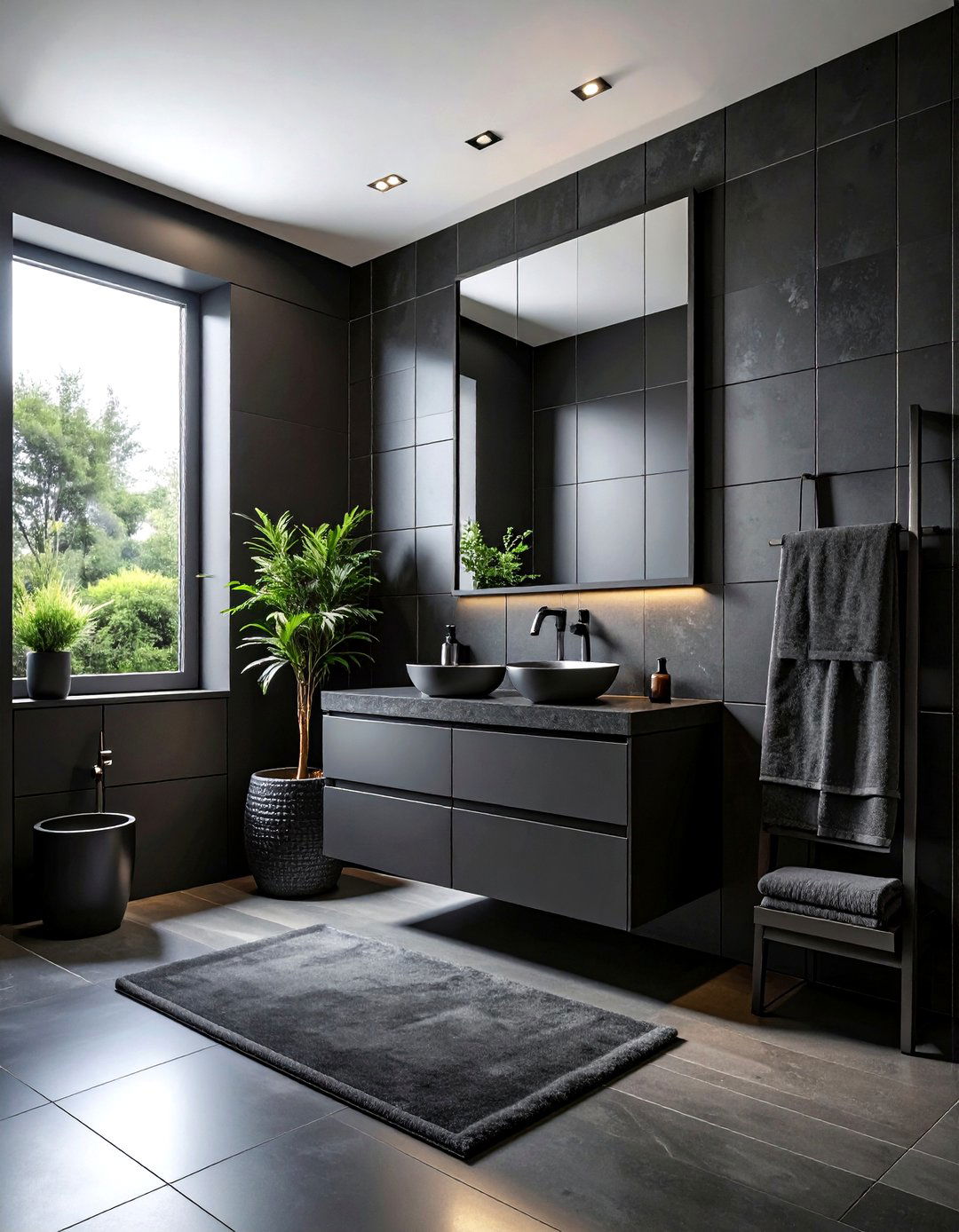 Black bathroom - 30 monochromatic decor ideas