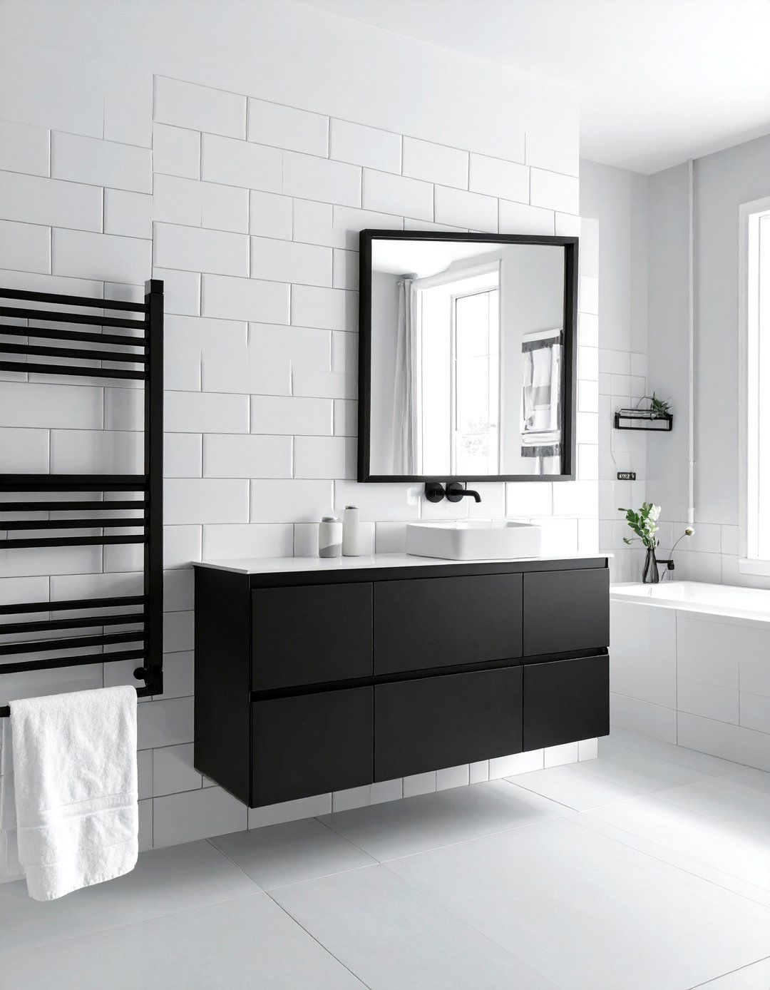 Black bathroom hardware - 30 bathroom weekend project ideas