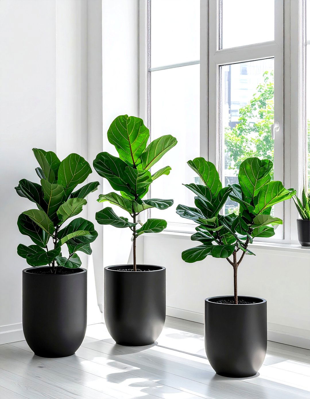 Black ceramic planter - 30 black living room accessories ideas