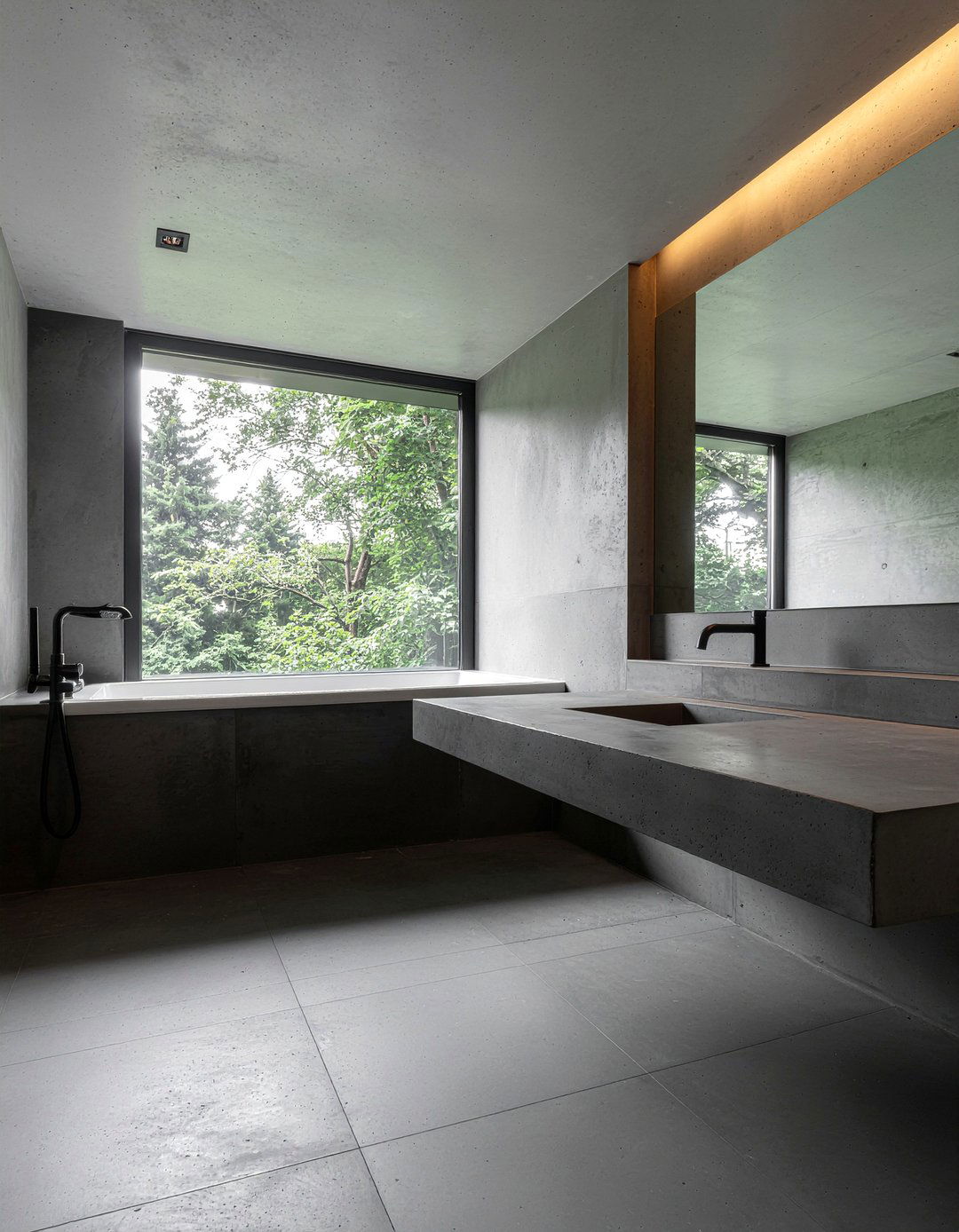Black concrete bathroom - 30 all black bathroom ideas