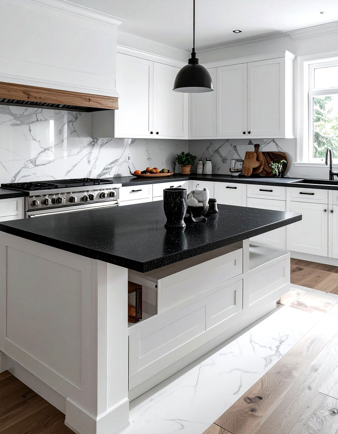 Black countertop - 30 black kitchen decor ideas