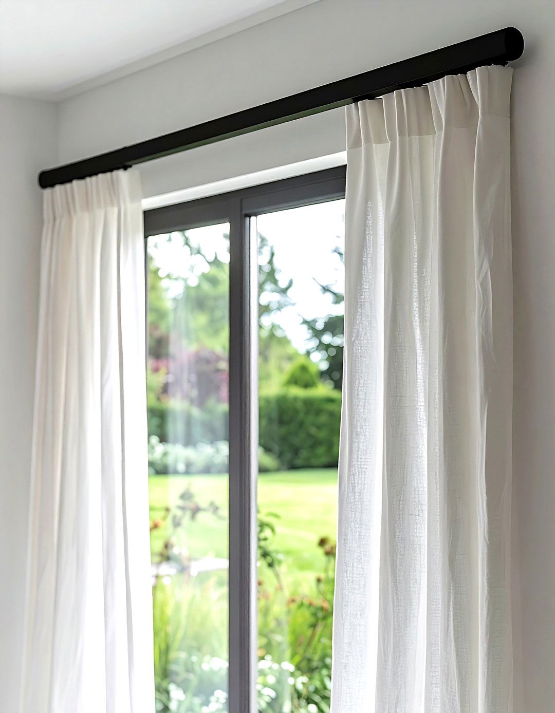 Black curtain rod - 30 decor finishing touch ideas