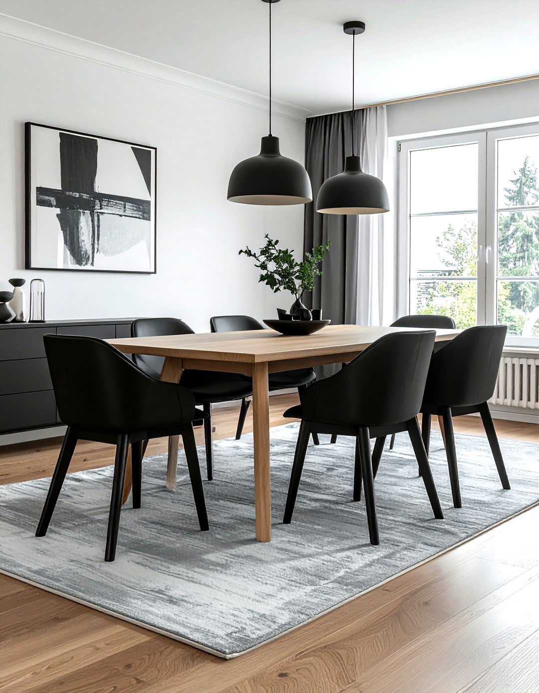 Black dining chair - 30 transitional dining room ideas