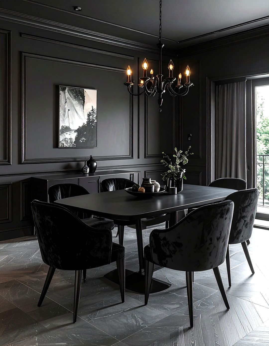 Black dining room - 30 monochromatic dining room ideas