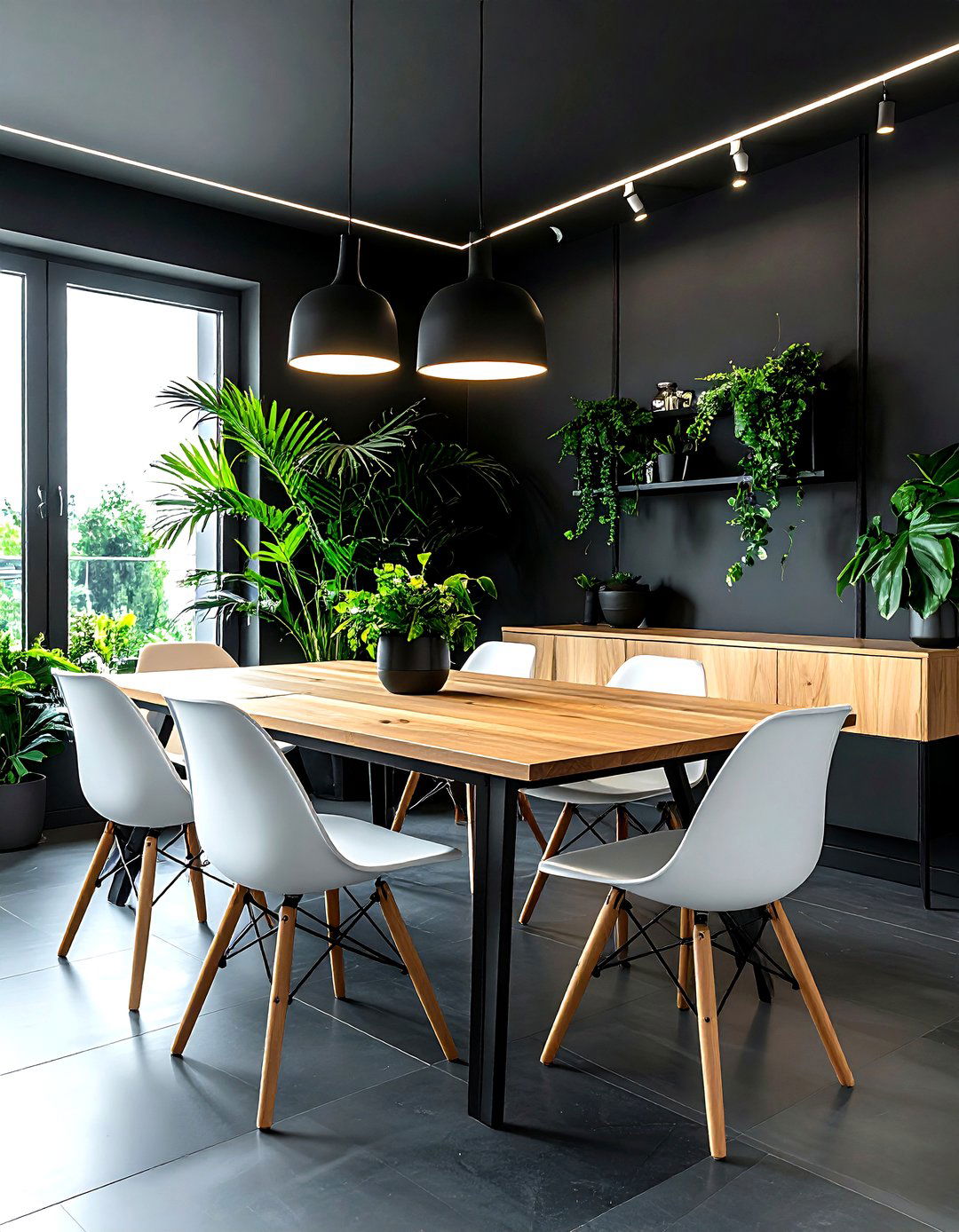 Black dining room - 30 dining room accent color ideas