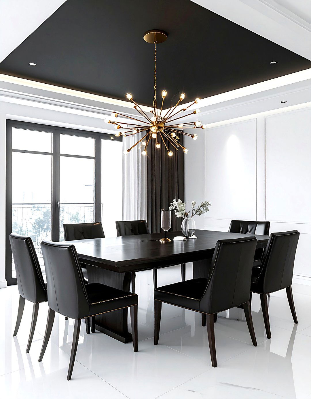 Black dining room ceiling - 30 dining room ceiling design ideas