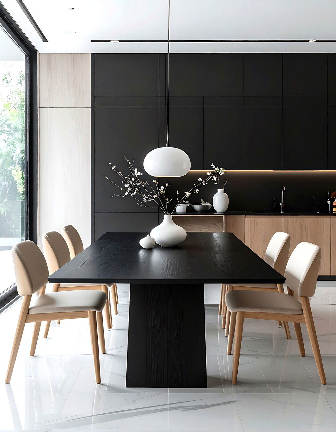 Black dining table - 30 black decor ideas