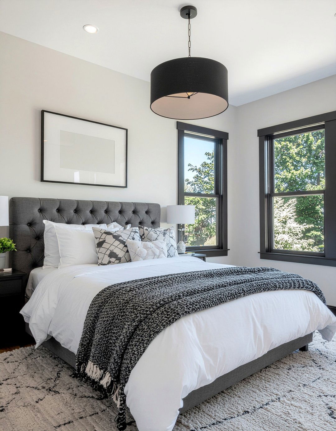 Black drum chandelier - 30 bedroom chandeliers