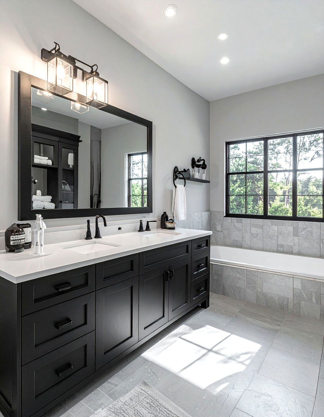 Black farmhouse bathroom decor - 30 black bathroom decor ideas