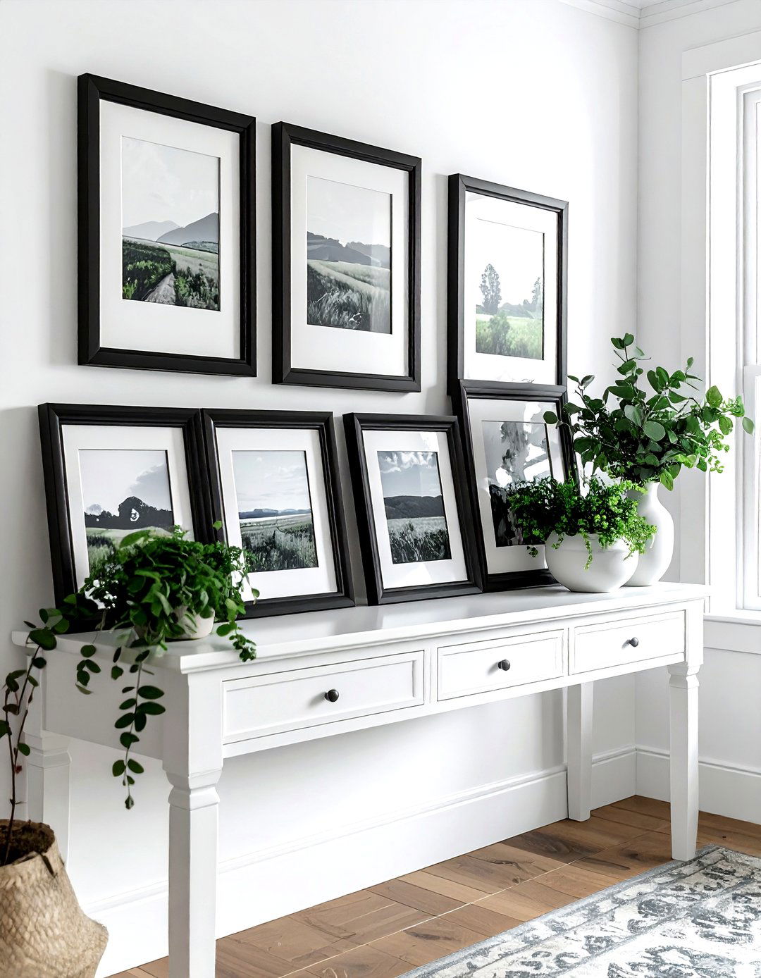 Black farmhouse picture frames - 30 farmhouse black living room ideas