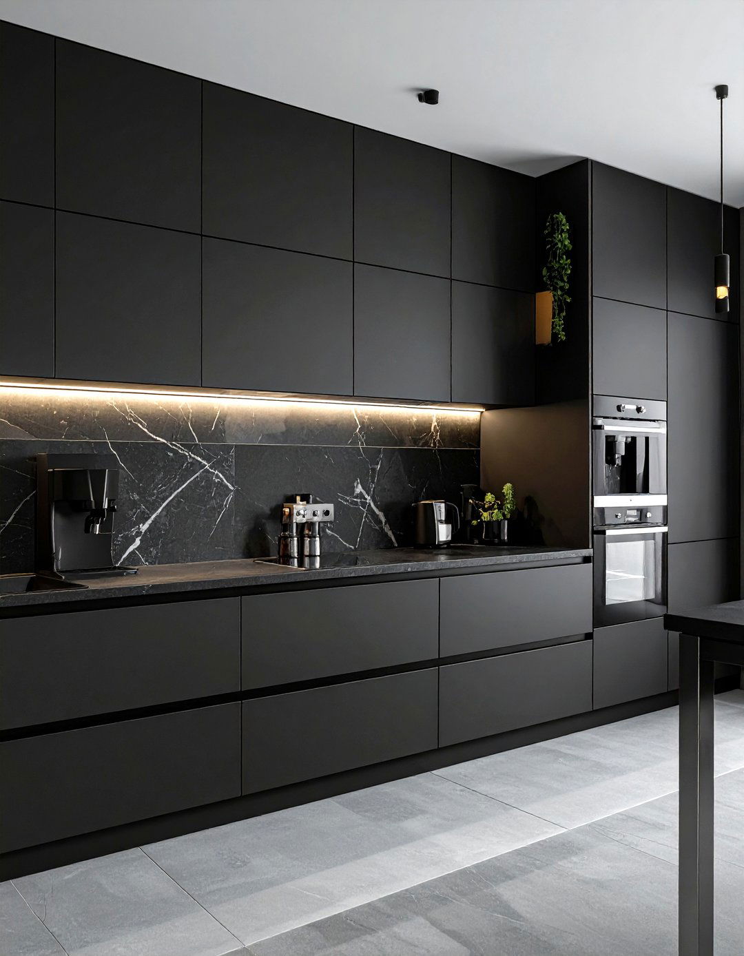 Black flat panel cabinets - 30 black kitchen decor ideas