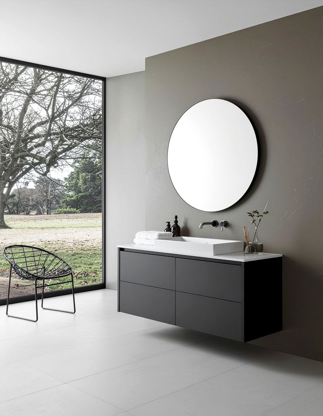 Black floating vanity - 30 bedroom floating vanity ideas