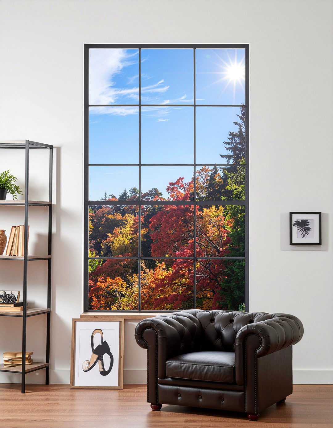 Black frame picture window - 30 living room picture windows
