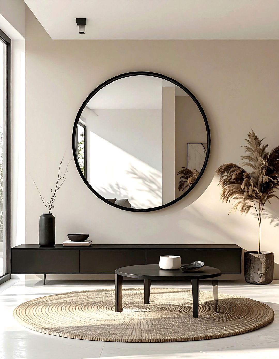 Black framed mirror - 30 black decor ideas