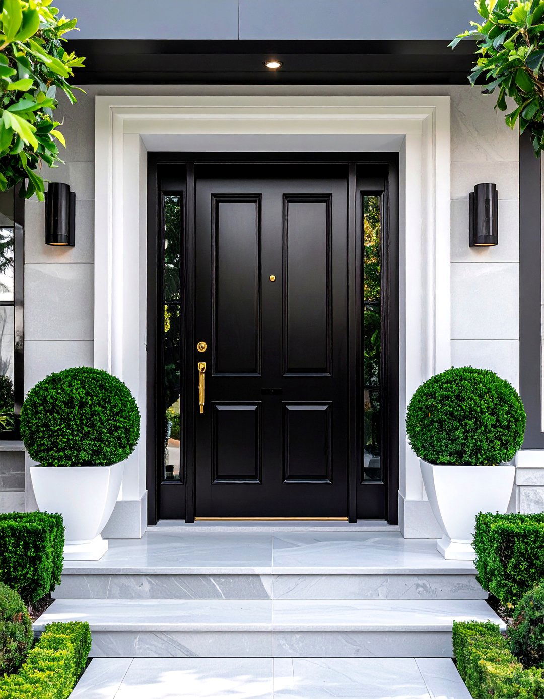 Black front door - 30 porch decor ideas