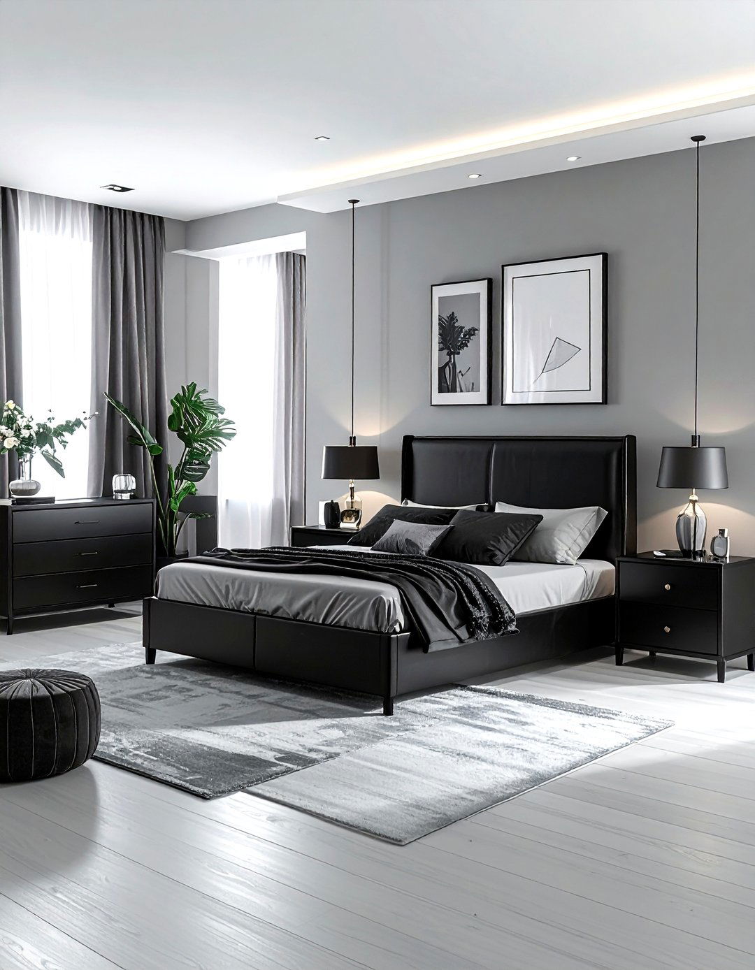 Black furniture set - 30 black bedroom ideas