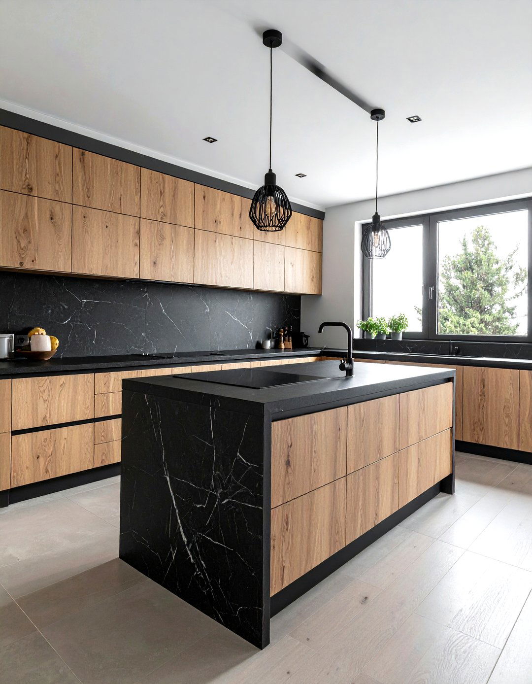 Black granite countertop - 30 kitchen countertop ideas