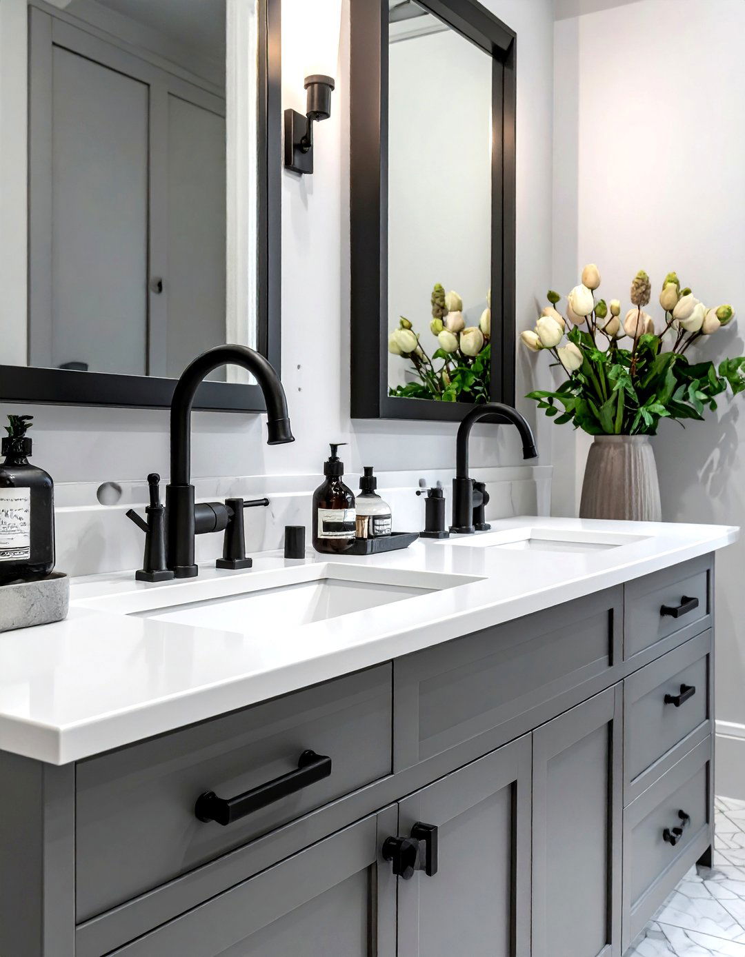 Black hardware - 30 bathroom remodel ideas