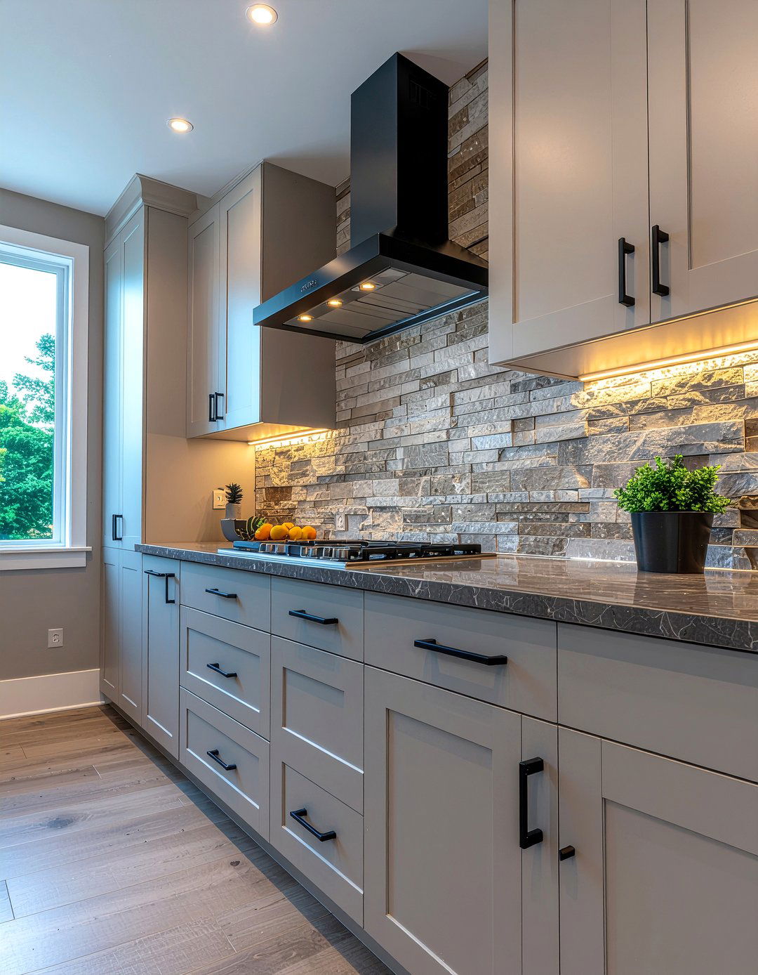 Black hardware for gray cabinets - 30 black kitchen hardware ideas