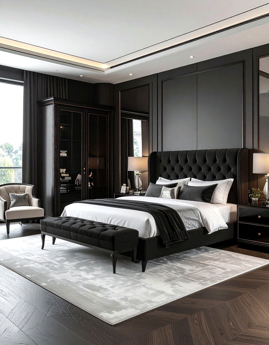 Black jewelry armoire cabinet - 30 black bedroom furniture ideas