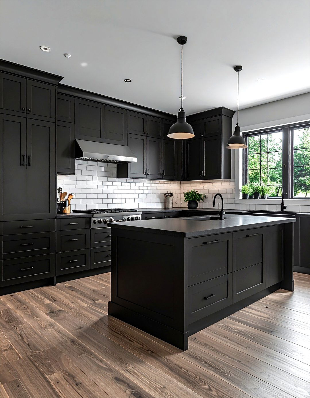 Black kitchen cabinets subway tile - 30 black kitchen cabinet ideas