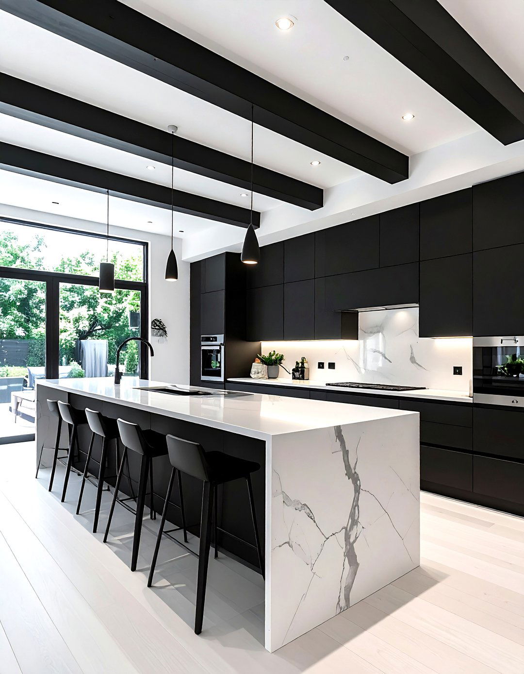 Black kitchen ceiling beams - 30 kitchen beamed ceiling ideas