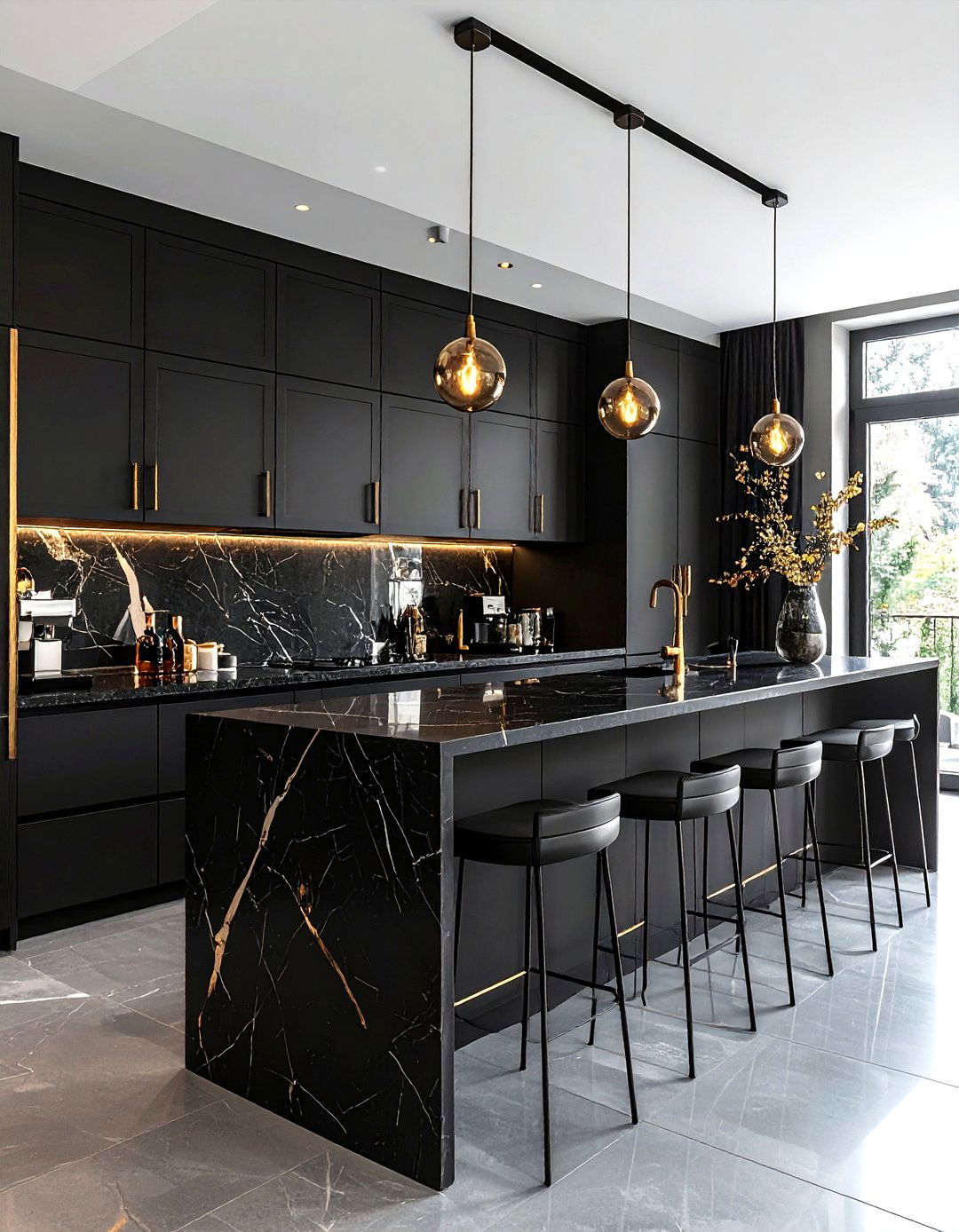 Black kitchen coffee bar - 30 kitchen coffee bar ideas