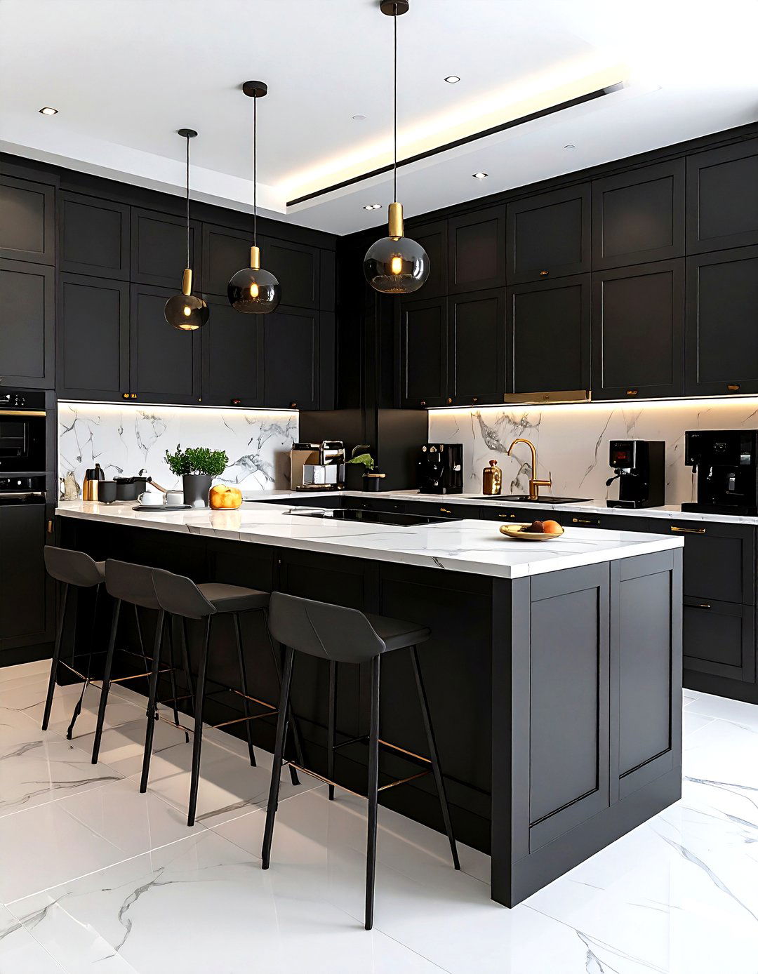 Black kitchen dry bar - 30 kitchen dry bar ideas