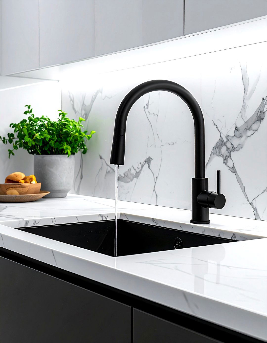Black kitchen faucet hardware - 30 dream kitchen ideas